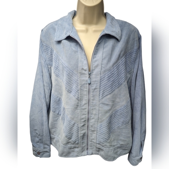 Alfred Dunner Chevron Corduroy Jacket Sz 16 - Picture 1 of 12